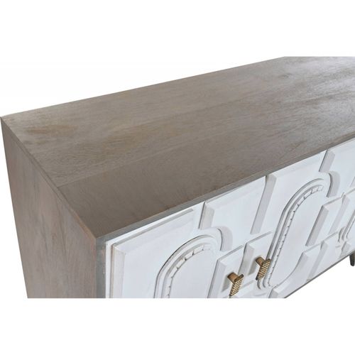 Buffet Élégant Blanc Et Doré Pour Salon Moderne