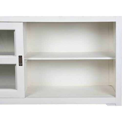 Buffet Bois Et Verre Gris Blanc Élégant Et Pratique