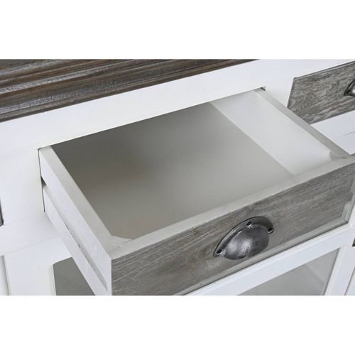 Buffet Bois Et Verre Gris Blanc Élégant Et Pratique