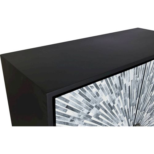 Buffet Élégant Bicolore Design Résine Os Moderne