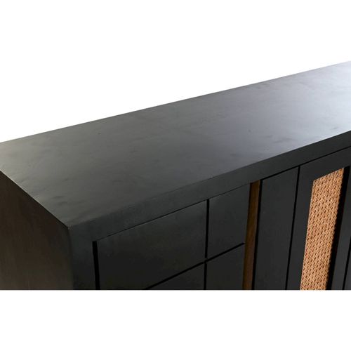 Buffet Élégant En Rotin Et Métal Pour Salon Chic