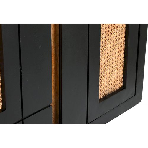 Buffet Élégant En Rotin Et Métal Pour Salon Chic