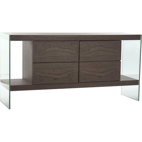 Buffet Élégant Portes En Verre Pour Salon Raffiné