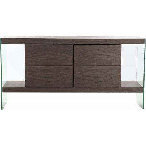 Buffet Élégant Portes En Verre Pour Salon Raffiné