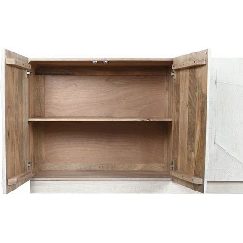 Buffet Élégant Crème En Manguier Pour Salon Chic