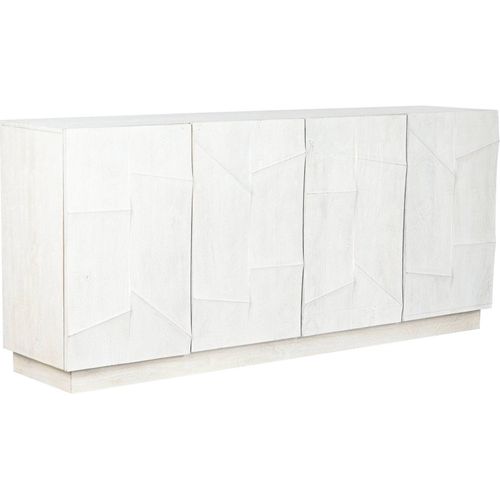 Buffet Élégant Crème En Manguier Pour Salon Chic