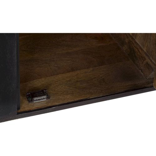 Buffet Rotin Noir Élégance Dorée Pour Salon Chic