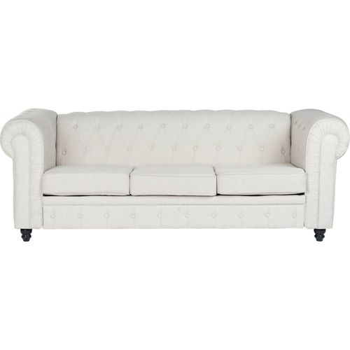 Canapé Fixe Chesterfield Crème Élégant Et Confort