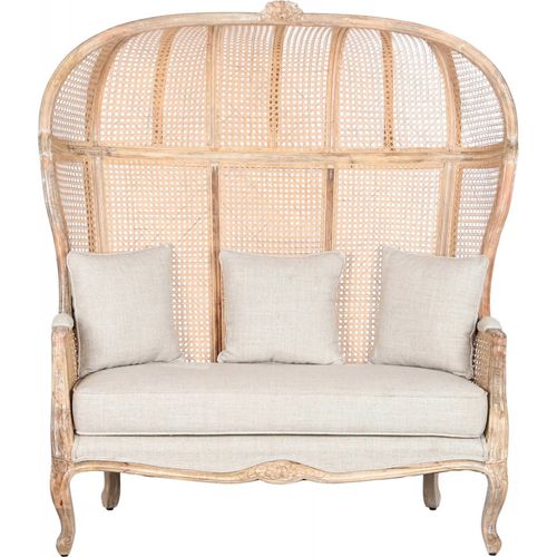 Canapé Fixe En Coton Naturel Et Bois Épuré