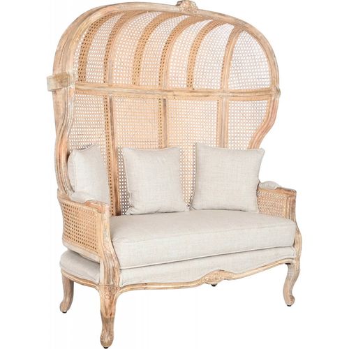 Canapé Fixe En Coton Naturel Et Bois Épuré