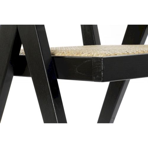 Chaise Cuisine Design Élégance Rotin Noir Et Naturel