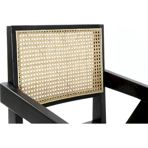 Chaise Cuisine Design Élégance Rotin Noir Et Naturel