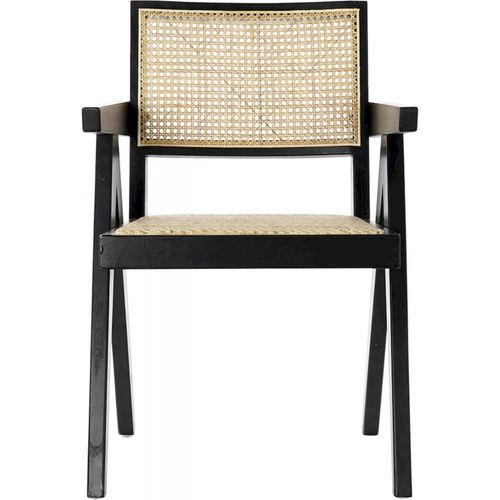 Chaise Cuisine Design Élégance Rotin Noir Et Naturel