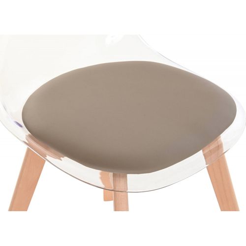 Chaise Cuisine Design Beige En Polycarbonate Et Bois