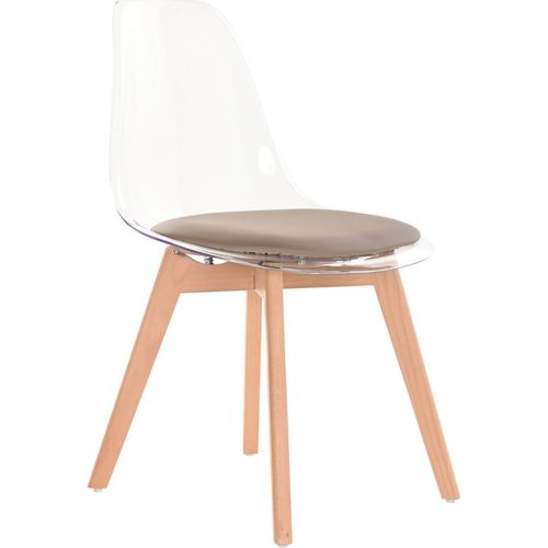 Chaise Cuisine Design Beige En Polycarbonate Et Bois