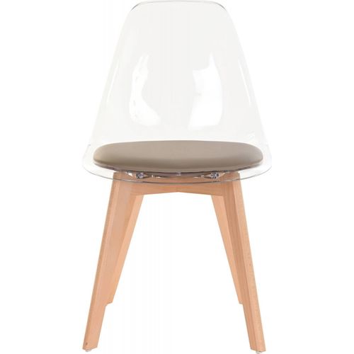 Chaise Cuisine Design Beige En Polycarbonate Et Bois