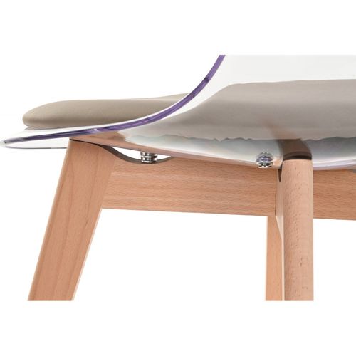 Chaise Cuisine Design Beige En Polycarbonate Et Bois