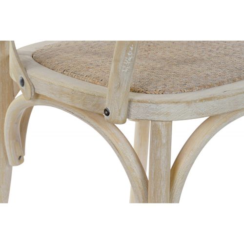 Chaise De Cuisine Élégance Rotin Blanc Vieilli