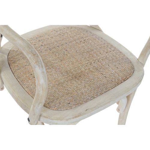 Chaise De Cuisine Élégance Rotin Blanc Vieilli