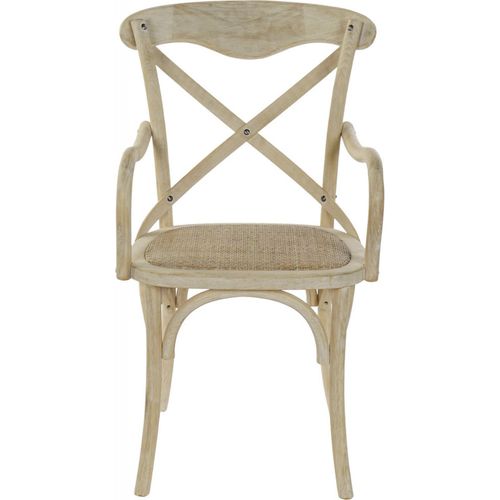 Chaise De Cuisine Élégance Rotin Blanc Vieilli