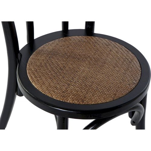 Chaise De Cuisine Design Élégante En Rotin Noir