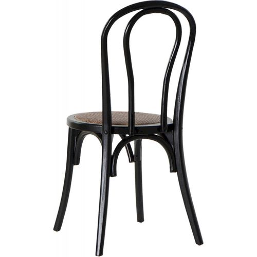 Chaise De Cuisine Design Élégante En Rotin Noir