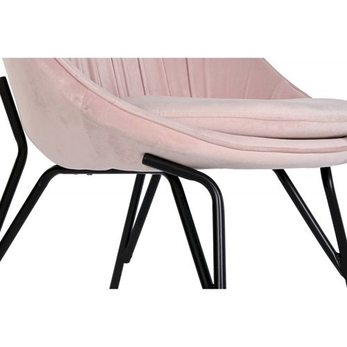 Chaise De Cuisine Velours Rose Et Pieds Élégants