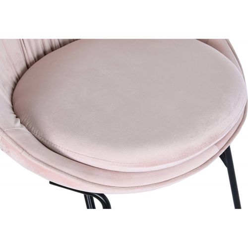 Chaise De Cuisine Velours Rose Et Pieds Élégants