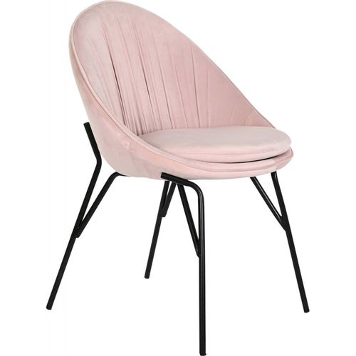 Chaise De Cuisine Velours Rose Et Pieds Élégants