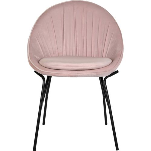 Chaise De Cuisine Velours Rose Et Pieds Élégants