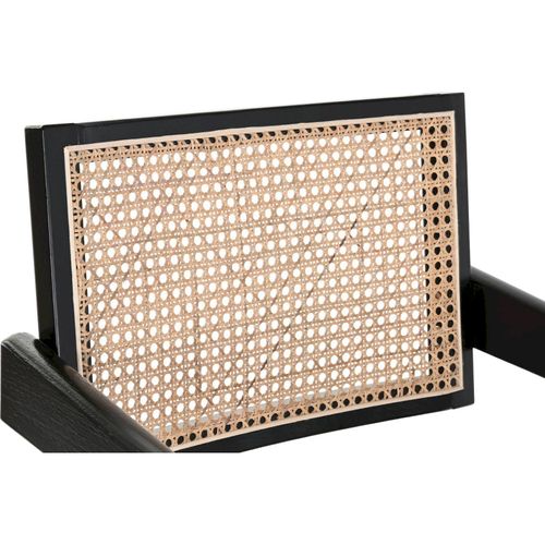 Chaise De Cuisine Chic En Orme Et Rotin Noir