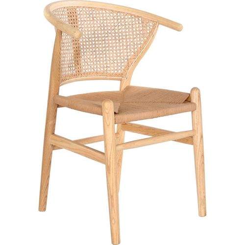 Chaise De Cuisine Élégante En Rotin Et Orme Naturel