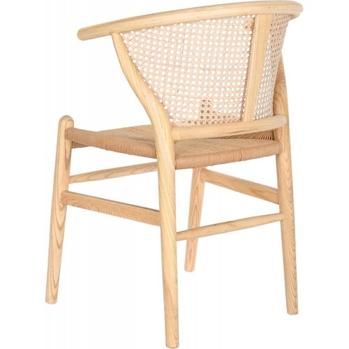 Chaise De Cuisine Élégante En Rotin Et Orme Naturel