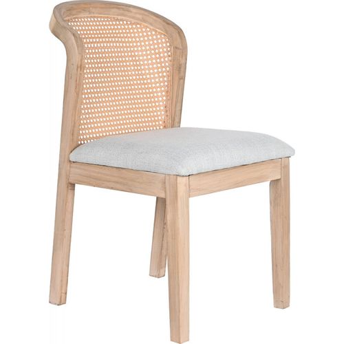 Chaise De Cuisine Élégante En Polyester Gris Et Bois