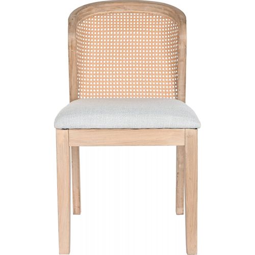 Chaise De Cuisine Élégante En Polyester Gris Et Bois