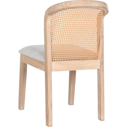 Chaise De Cuisine Élégante En Polyester Gris Et Bois