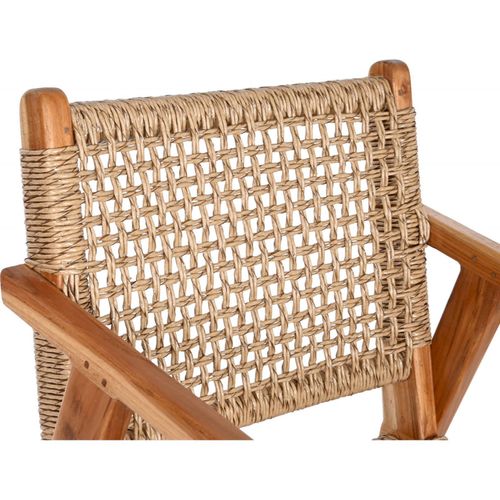 Chaise De Cuisine Élégante En Teck Et Rotin Tressé