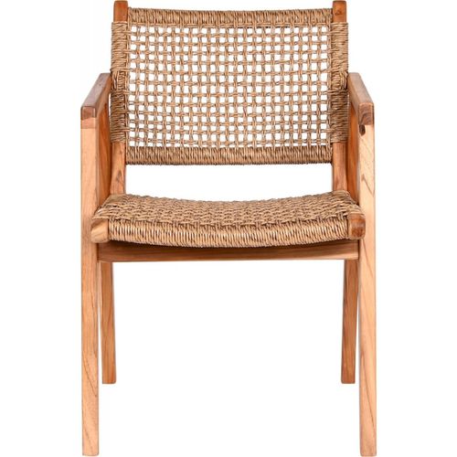 Chaise De Cuisine Élégante En Teck Et Rotin Tressé