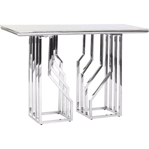 Console Design Élégant En Verre Et Métal Pour Salon Chic