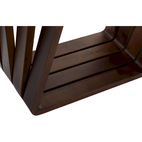 Console Élégance Verre Et Noyer Pour Salon Chic