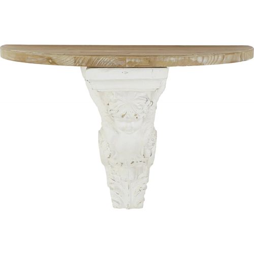 Console Élégante Angelique En Bois Naturel Et Blanc