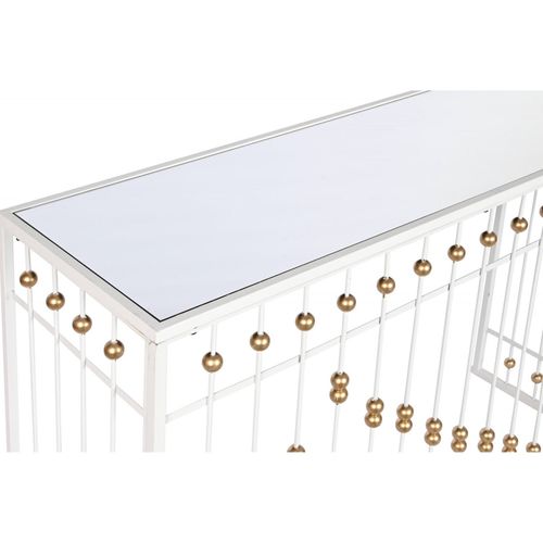 Console Élégance Métal Blanc Et Touche Dorée