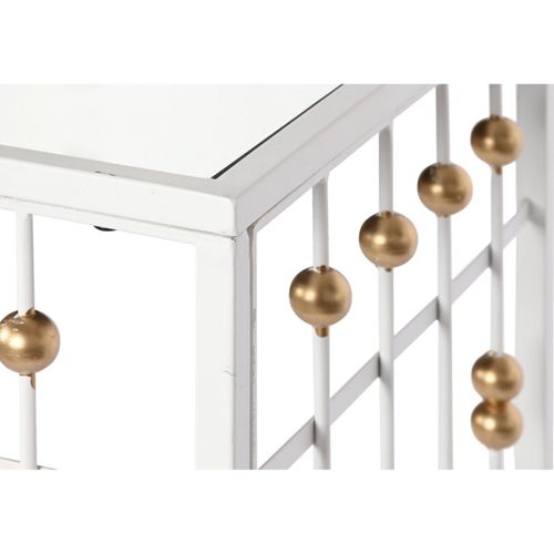 Console Élégance Métal Blanc Et Touche Dorée