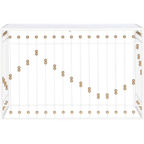 Console Élégance Métal Blanc Et Touche Dorée