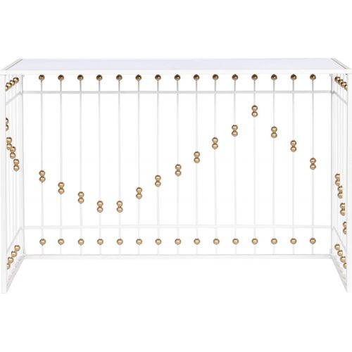 Console Élégance Métal Blanc Et Touche Dorée