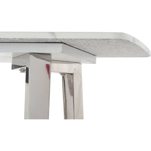 Console Élégante Marbre Blanc Et Acier Pour Salon