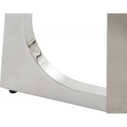 Console Élégante Marbre Blanc Et Acier Pour Salon