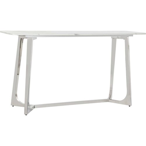 Console Élégante Marbre Blanc Et Acier Pour Salon