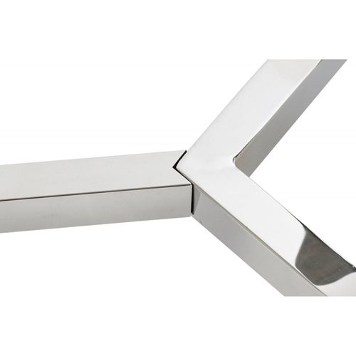 Console Élégante Marbre Blanc Et Acier Pour Salon