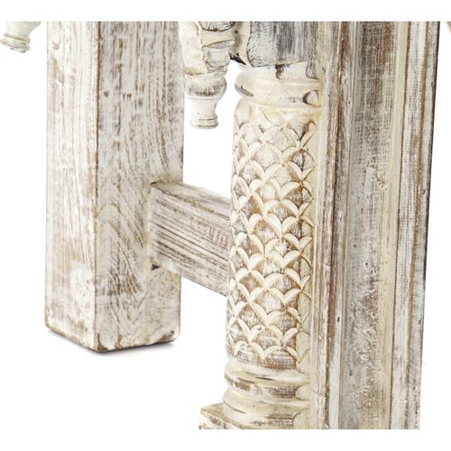 Console Élégante En Manguier Blanc Vieilli Pour Entrée